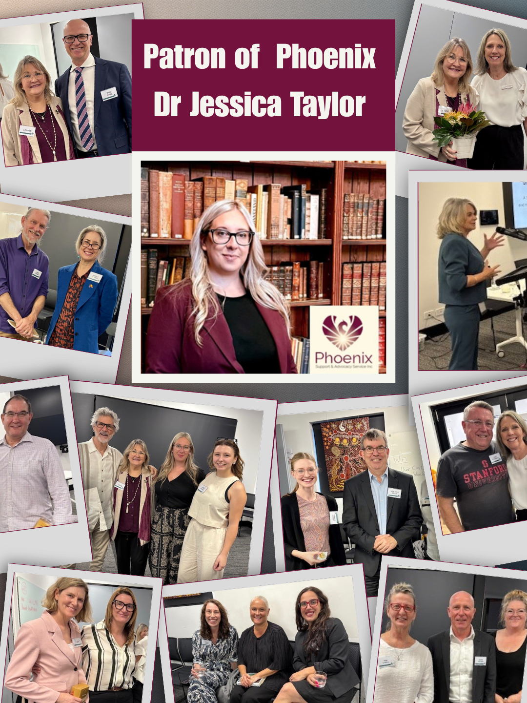 Patron launch — Dr Jessica Taylor with Phoenix Support and Advocacy Service